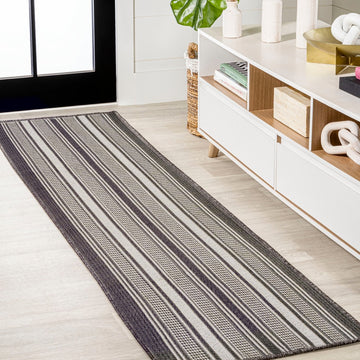 Haynes Modern Double Stripe Indoor/outdoor Area Rug